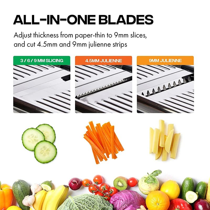 Adjustable Mandoline Slicer Stainless Steel – Vegetable Cutter - KitchenCraftedGoods