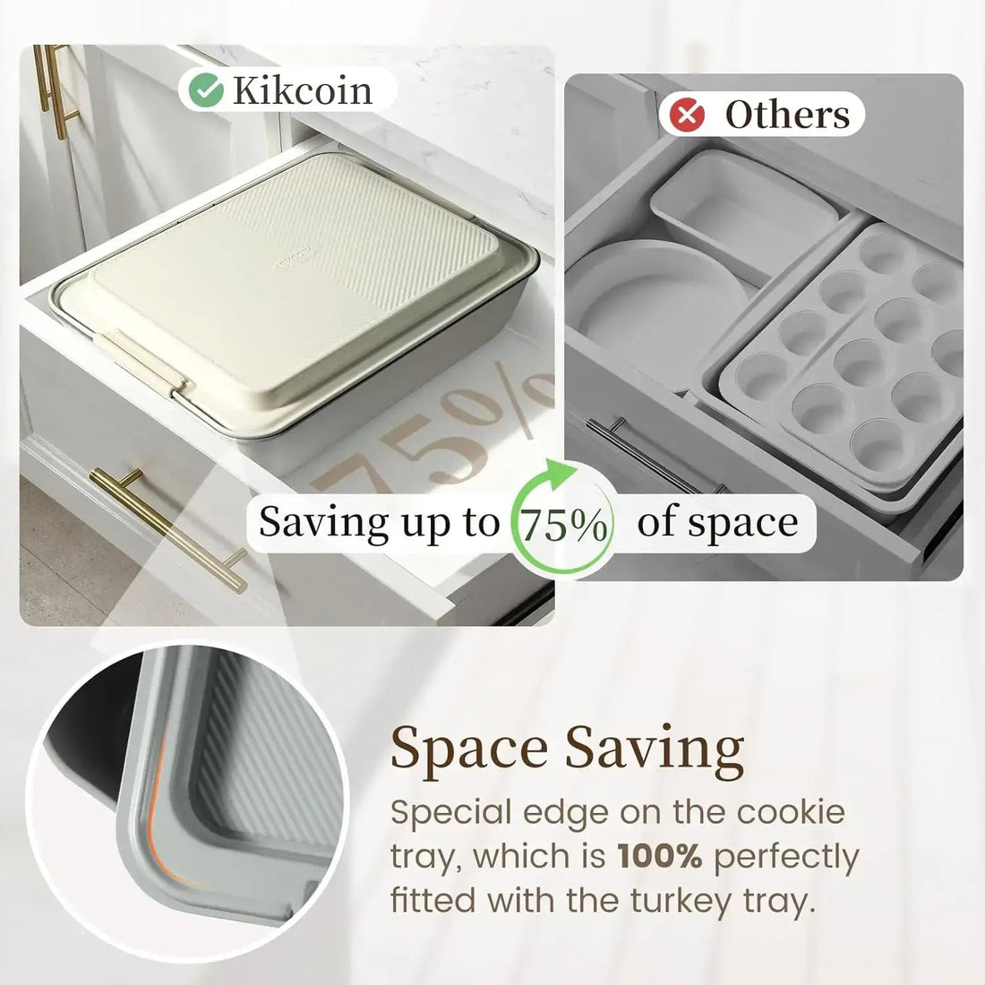 Baking Pans Set, Non - stick Sets with Silicone Handles - KitchenCraftedGoods
