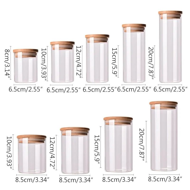 Bamboo - Covered Borosilicate Glass Food Storage Containers - KitchenCraftedGoods