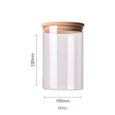 Bamboo - Covered Borosilicate Glass Food Storage Containers - KitchenCraftedGoods