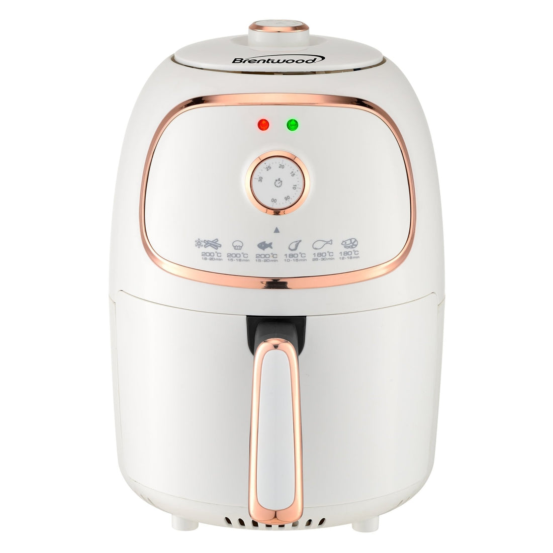 Brentwood 2 Quart Small Electric Air Fryer with Timer and Temp Control - White - KitchenCraftedGoods