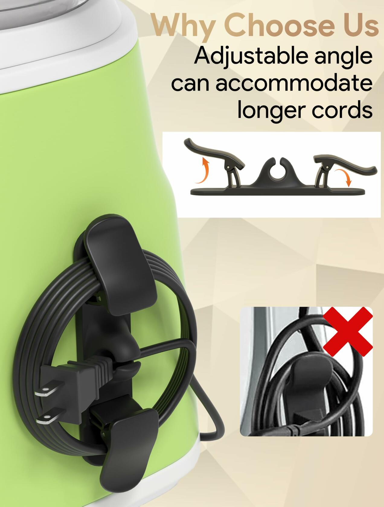 Cord Organizer for Kitchen Appliances – 6pcs Adjustable Cord Holder with Strong Adhesive - KitchenCraftedGoods