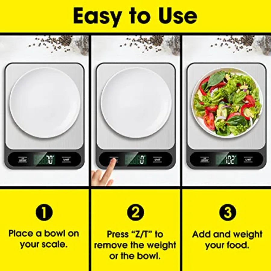 Digital Kitchen Scale 10kg22lb – Stainless Steel Food Scale - KitchenCraftedGoods