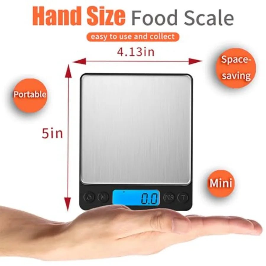 Digital Pocket Food Scale 3000g x 0.1g – High Precision Mini Kitchen - KitchenCraftedGoods