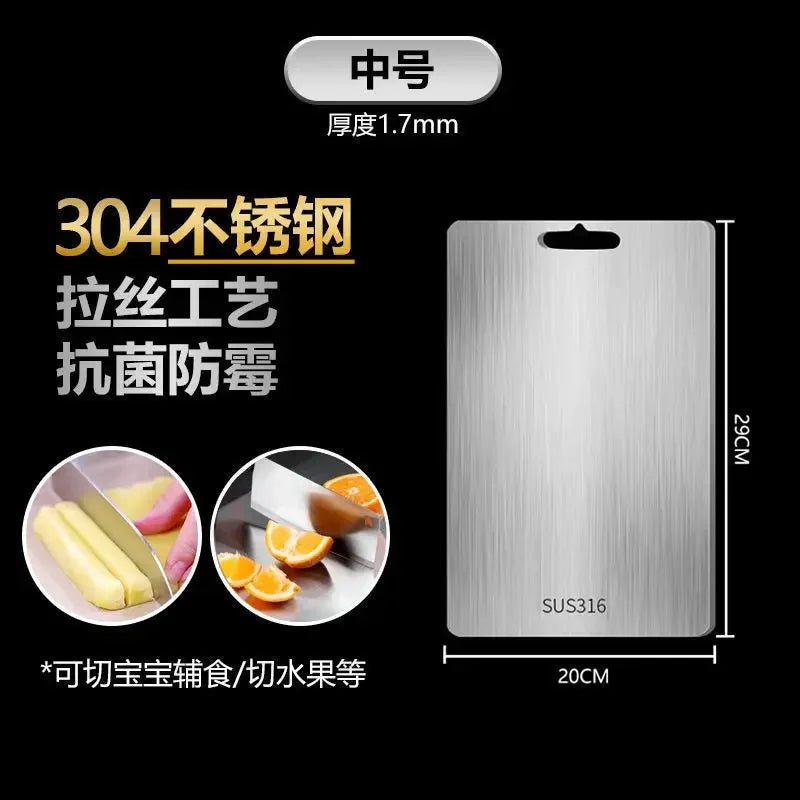 Double - Sided Titanium & 304 Stainless Steel Cutting Board – Food Grade Metal Chopping Board for Meat, Vegetables & Kitchen Prep - KitchenCraftedGoods