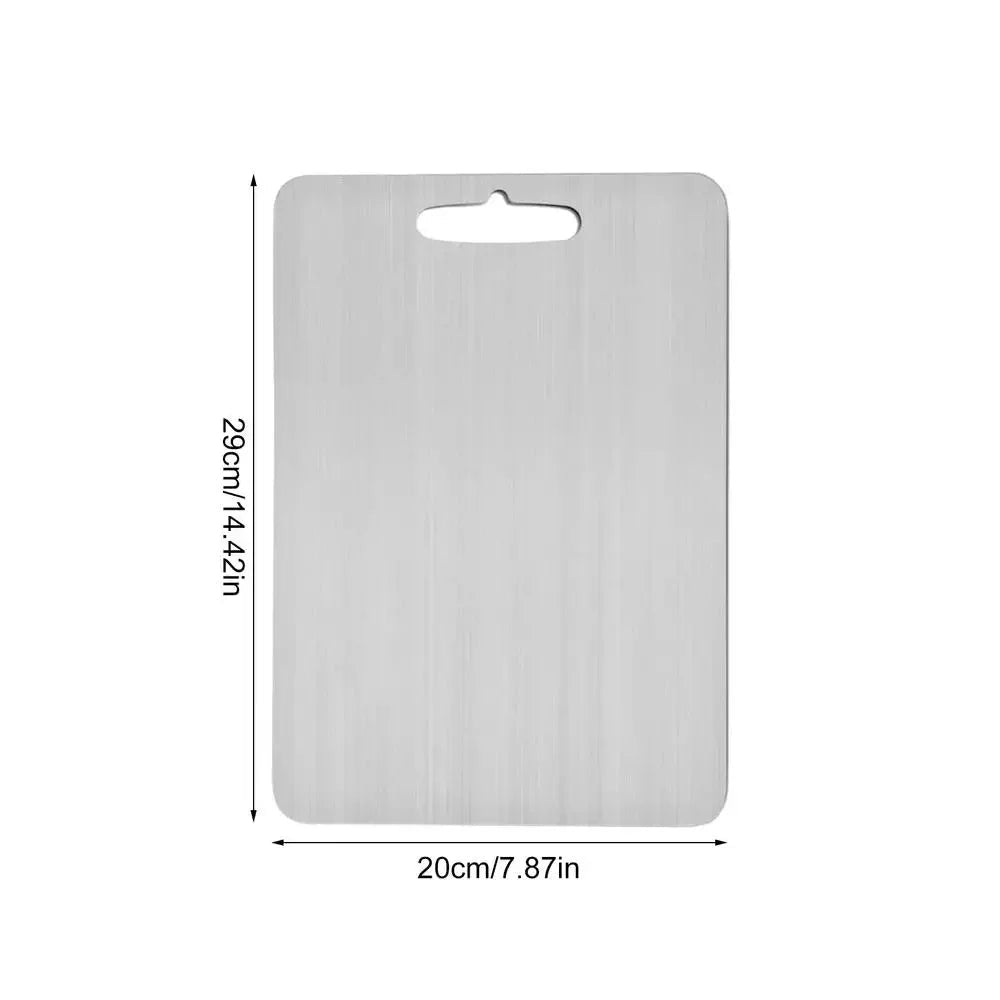 Double - Sided Titanium & 304 Stainless Steel Cutting Board – Food Grade Metal Chopping Board for Meat, Vegetables & Kitchen Prep - KitchenCraftedGoods