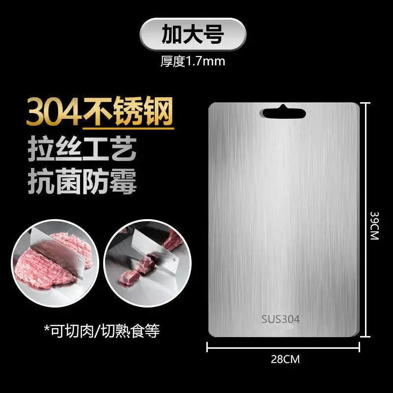 Double - Sided Titanium & 304 Stainless Steel Cutting Board – Food Grade Metal Chopping Board for Meat, Vegetables & Kitchen Prep - KitchenCraftedGoods
