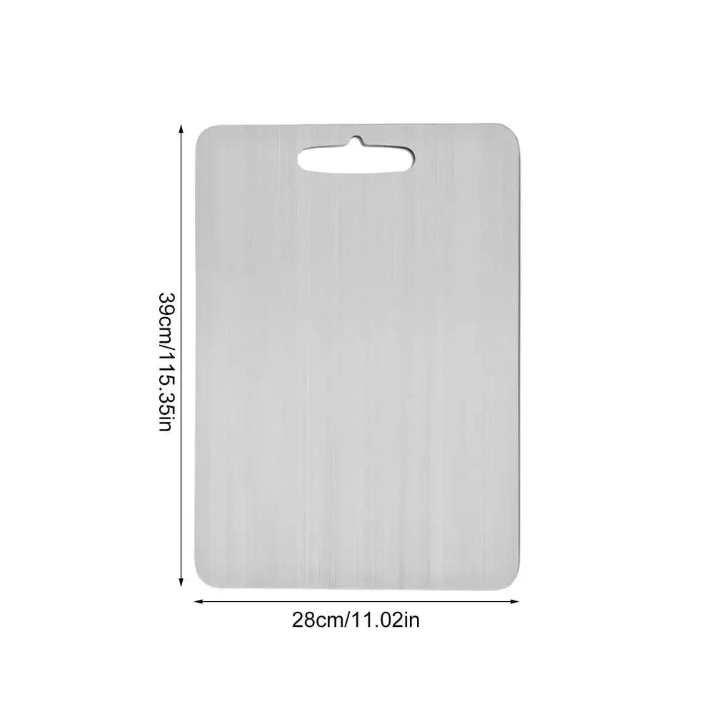 Double - Sided Titanium & 304 Stainless Steel Cutting Board – Food Grade Metal Chopping Board for Meat, Vegetables & Kitchen Prep - KitchenCraftedGoods