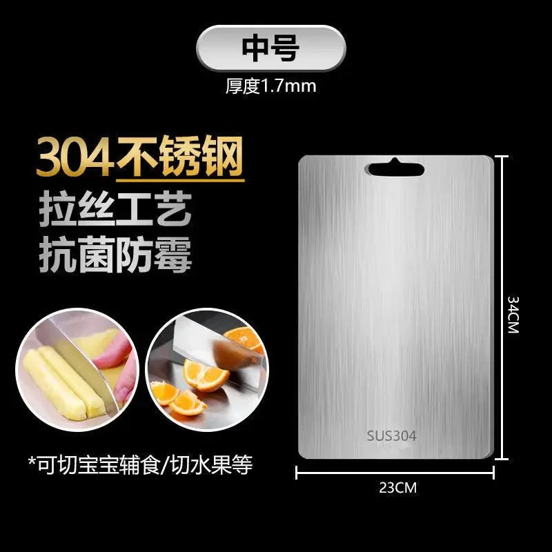 Double - Sided Titanium & 304 Stainless Steel Cutting Board – Food Grade Metal Chopping Board for Meat, Vegetables & Kitchen Prep - KitchenCraftedGoods