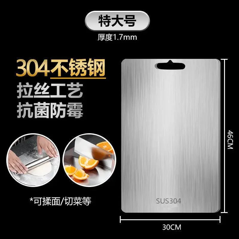 Double - Sided Titanium & 304 Stainless Steel Cutting Board – Food Grade Metal Chopping Board for Meat, Vegetables & Kitchen Prep - KitchenCraftedGoods