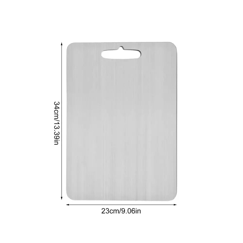 Double - Sided Titanium & 304 Stainless Steel Cutting Board – Food Grade Metal Chopping Board for Meat, Vegetables & Kitchen Prep - KitchenCraftedGoods