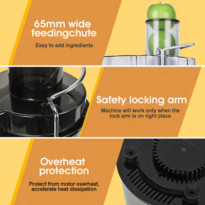 1100W BPA-Free Centrifugal Juicer with 2.5L Pulp Container