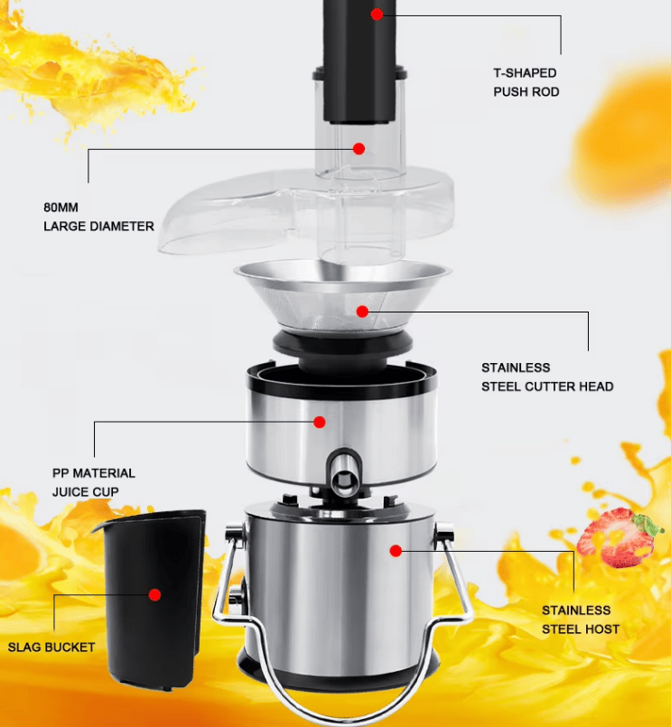 1100W BPA-Free Centrifugal Juicer with 2.5L Pulp Container