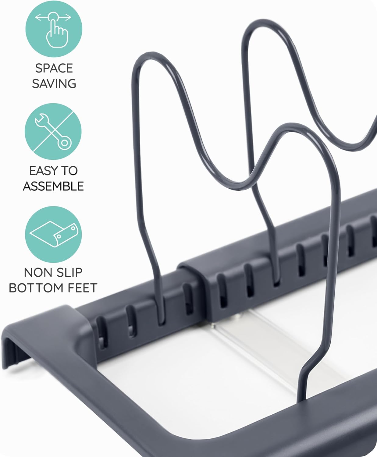 Expandable Lid Organizer, Gray - KitchenCraftedGoods