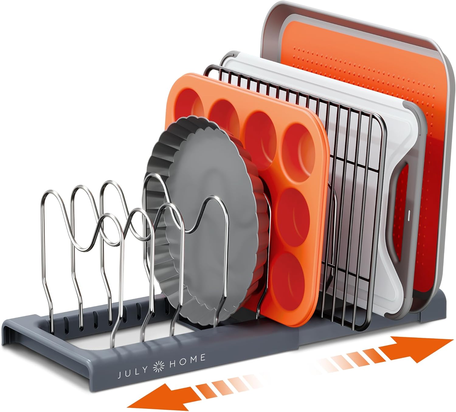 Expandable Lid Organizer, Gray - KitchenCraftedGoods