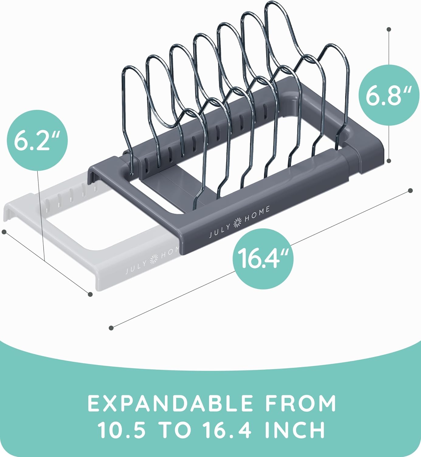 Expandable Lid Organizer, Gray - KitchenCraftedGoods