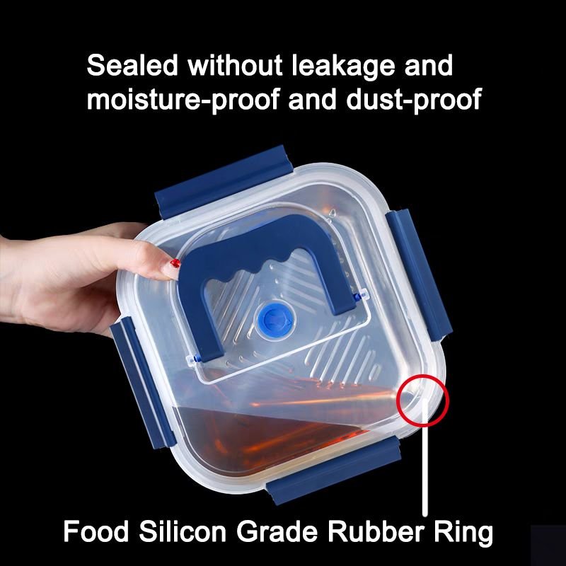 Extra - Large Stainless Steel Food Storage Containers with Blue Lids - KitchenCraftedGoods