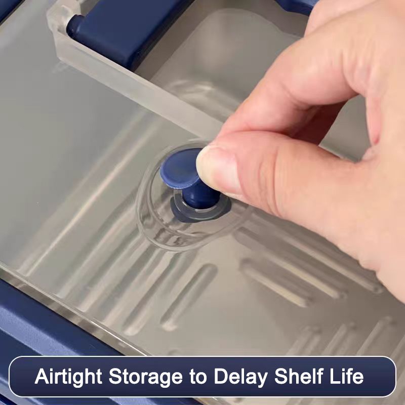Extra - Large Stainless Steel Food Storage Containers with Blue Lids - KitchenCraftedGoods