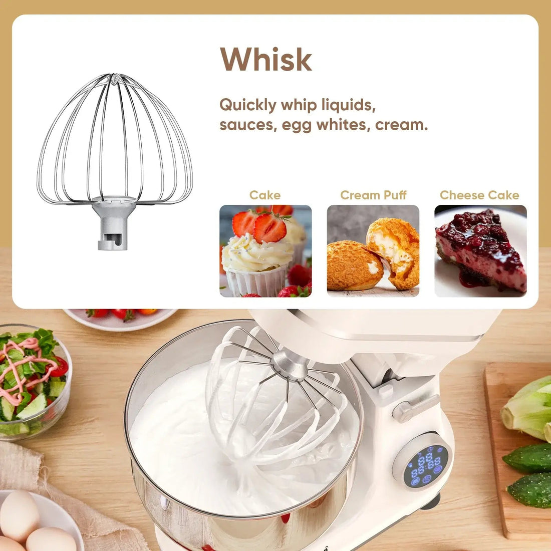 Kitchen Food Stand Mixer - 1200W, 11 Speeds, OLED - KitchenCraftedGoods