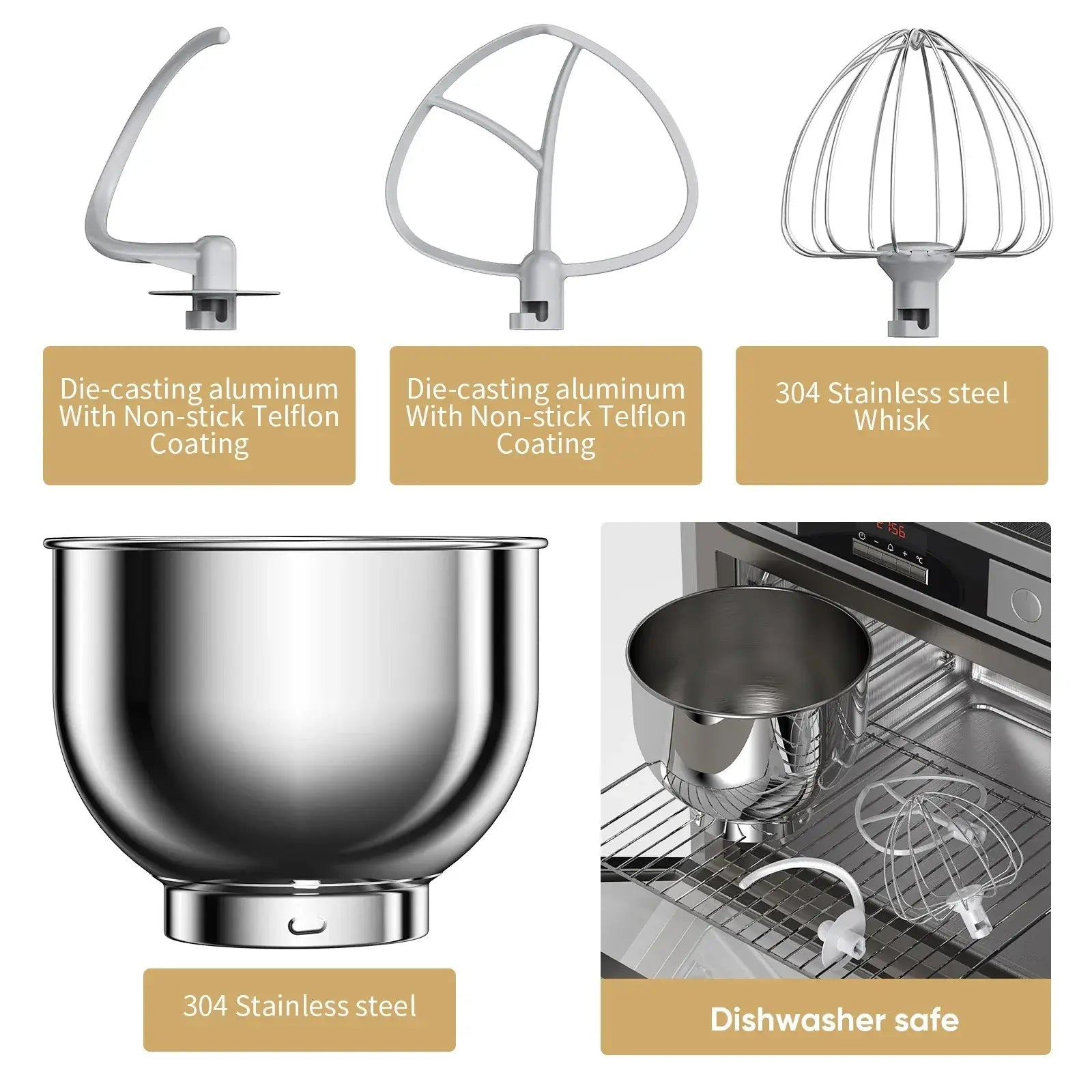 Kitchen Food Stand Mixer - 1200W, 11 Speeds, OLED - KitchenCraftedGoods