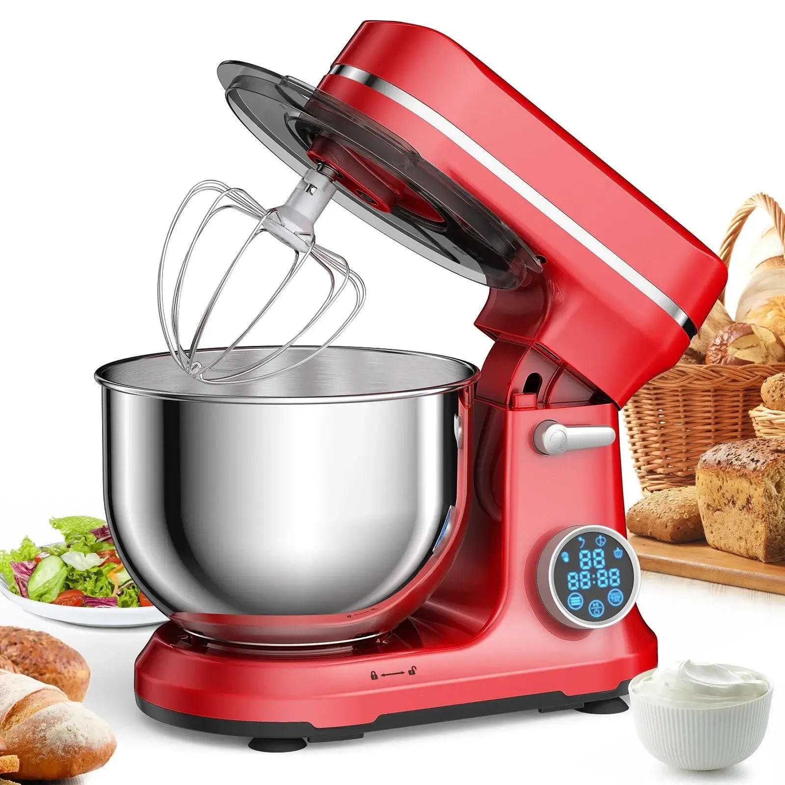 Kitchen Food Stand Mixer - 1200W, 11 Speeds, OLED - KitchenCraftedGoods