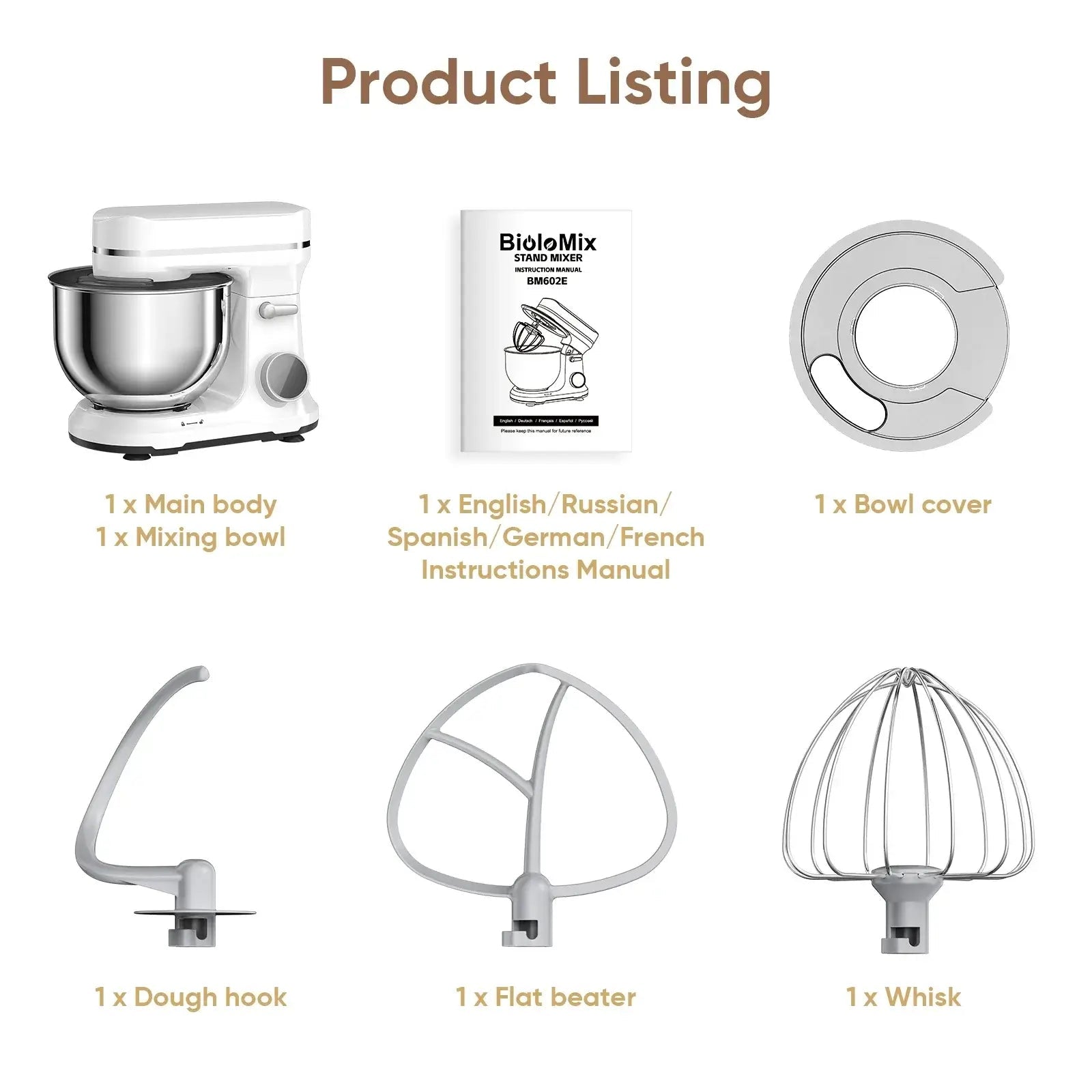 Kitchen Food Stand Mixer - 1200W, 11 Speeds, OLED - KitchenCraftedGoods