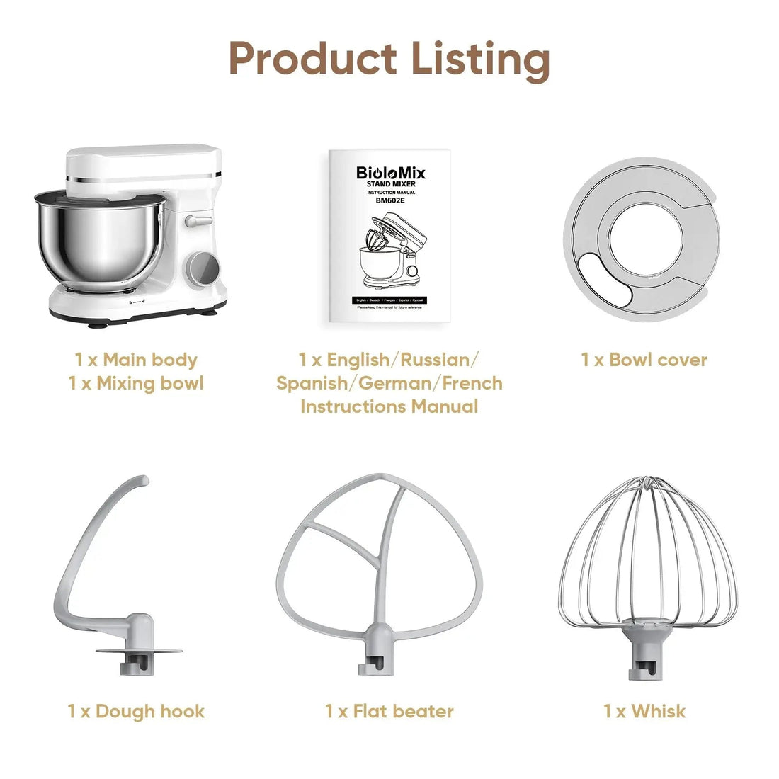 Kitchen Food Stand Mixer - 1200W, 11 Speeds, OLED - KitchenCraftedGoods