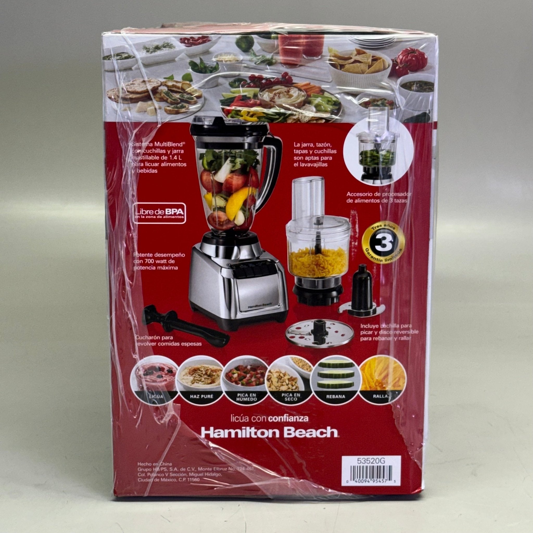 Kitchen System With Blender & Food Processor 700Watts 13" x 13.5" x 9.5" Grey 53520G - KitchenCraftedGoods