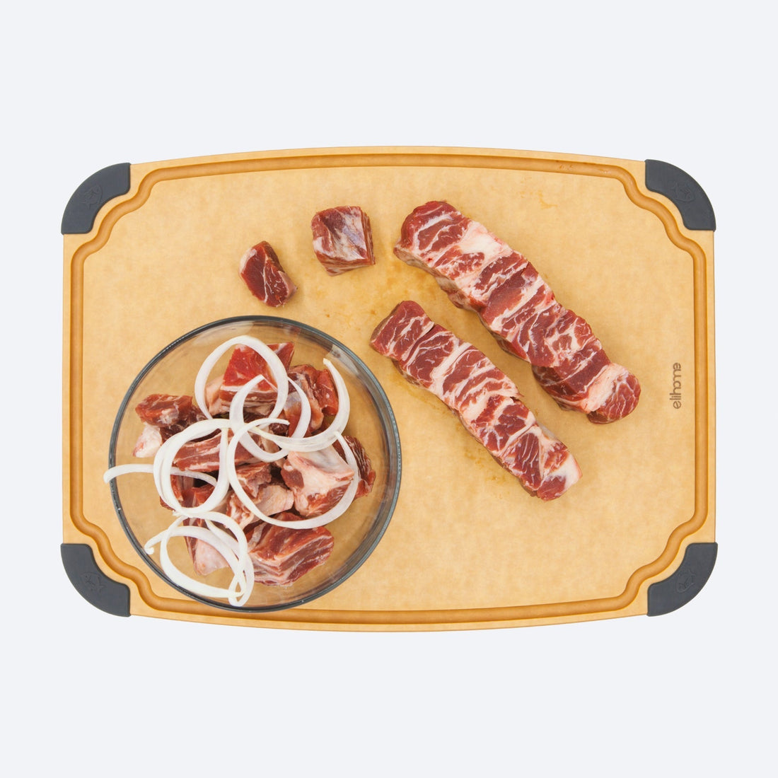 Large Cutting Board 14"x10" – Non - Slip, Juice Groove, Dishwasher Safe & Eco - Friendly - KitchenCraftedGoods