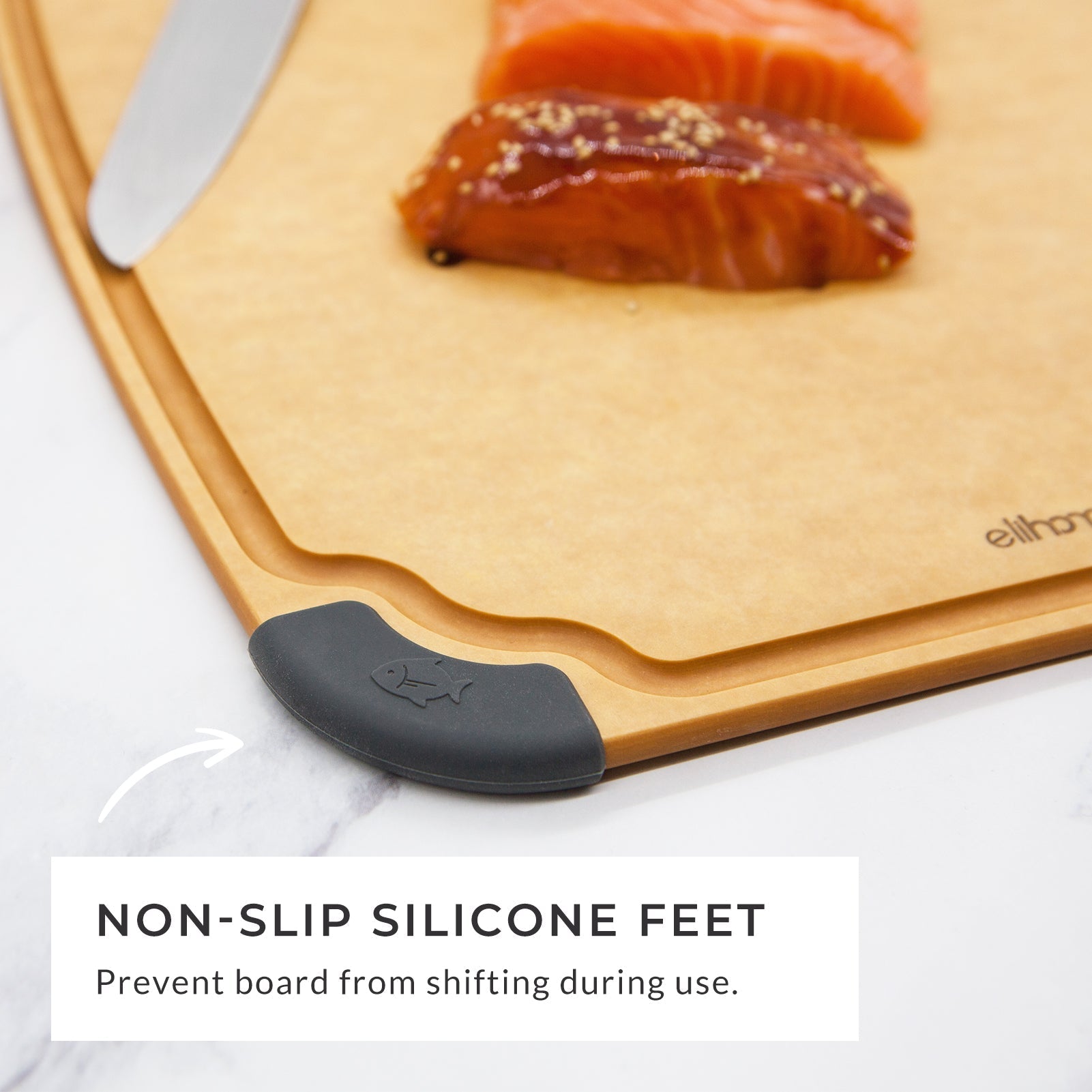 Large Cutting Board 14"x10" – Non - Slip, Juice Groove, Dishwasher Safe & Eco - Friendly - KitchenCraftedGoods