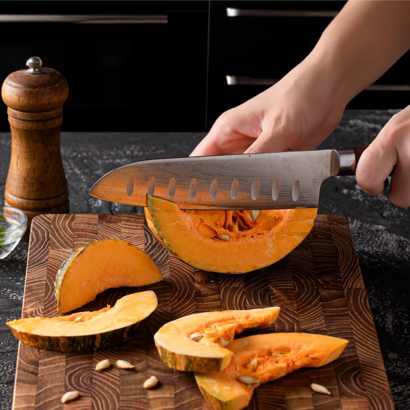 Large Teak Wood Cutting Board – Thick Butcher Block (16.5” x 11.8” / 13.3” x 9.5”), Heavy - Duty Wooden Chopping Board for Kitchen - KitchenCraftedGoods