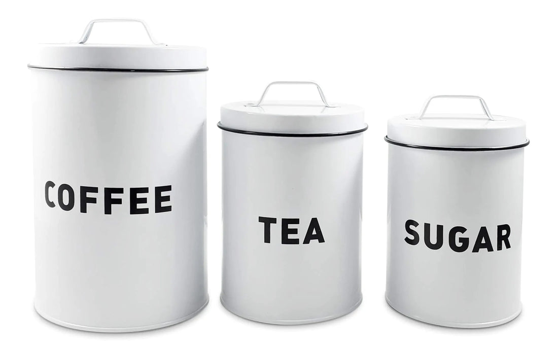 Metal Storage Canister Set for Kitchen & Home Organization - KitchenCraftedGoods