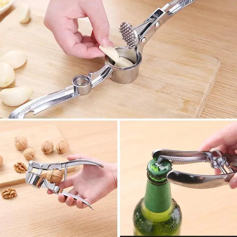 Multi - Functional Stainless Steel Garlic & Ginger Press - KitchenCraftedGoods