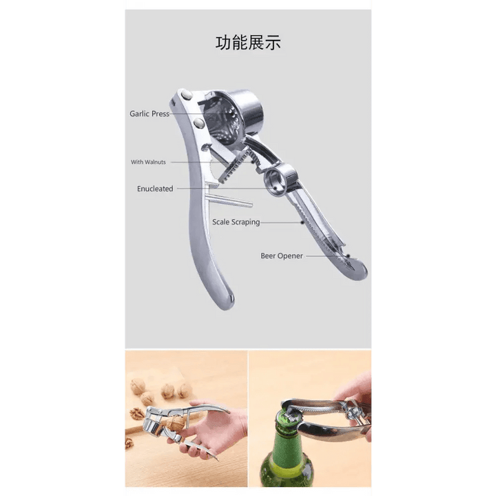 Multi - Functional Stainless Steel Garlic & Ginger Press - KitchenCraftedGoods