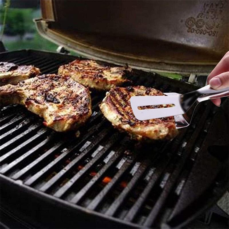 Multifunctional Stainless Steel Kitchen Tongs & Spatula - KitchenCraftedGoods
