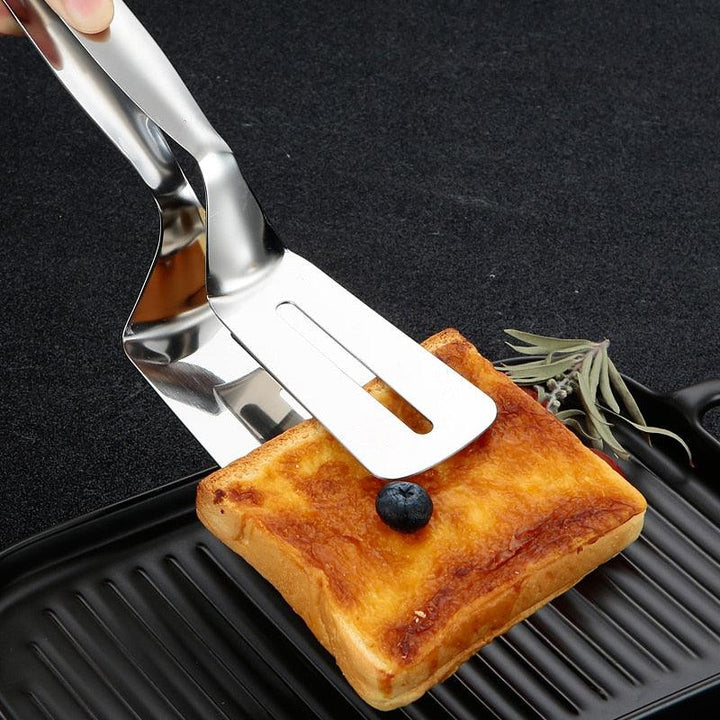Multifunctional Stainless Steel Kitchen Tongs & Spatula - KitchenCraftedGoods