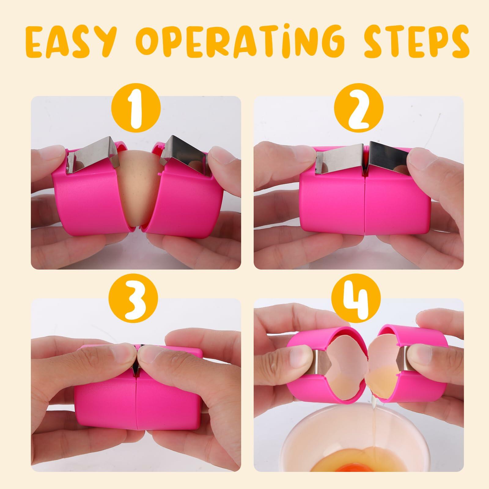 3PCS Stainless Steel Egg Cracker Tool Set Handheld Kitchen Opener Peeler