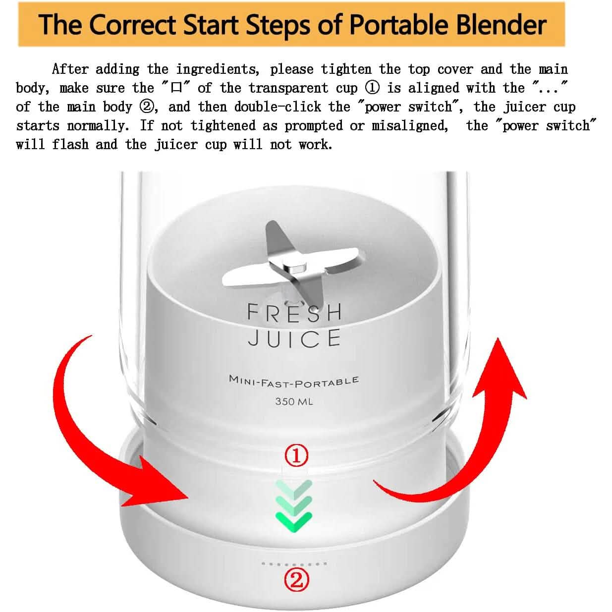 Portable Blender Bottle Electric Juicer - KitchenCraftedGoods