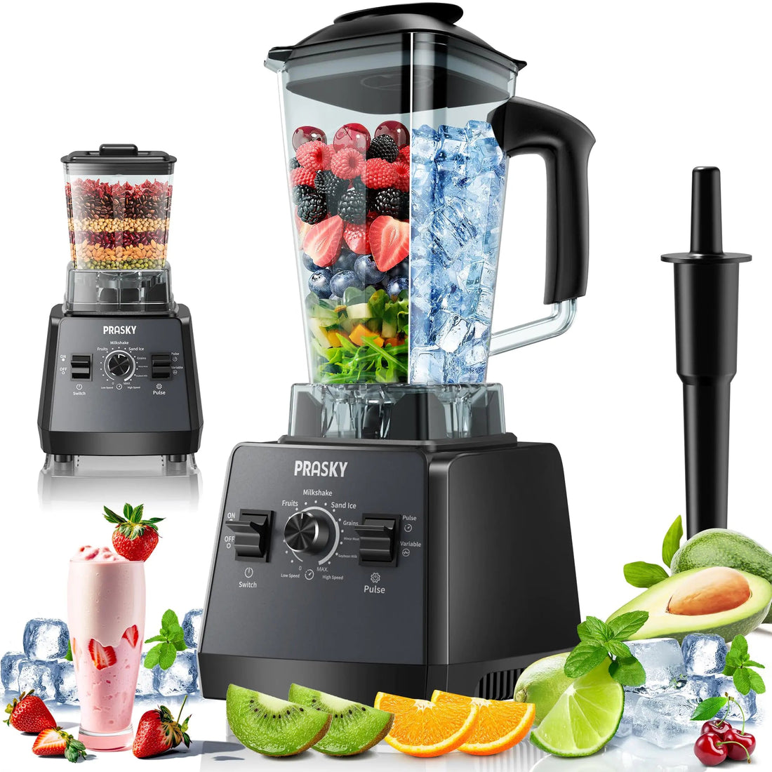 Professional 2400W Blender & Grinder Combo 68oz - KitchenCraftedGoods