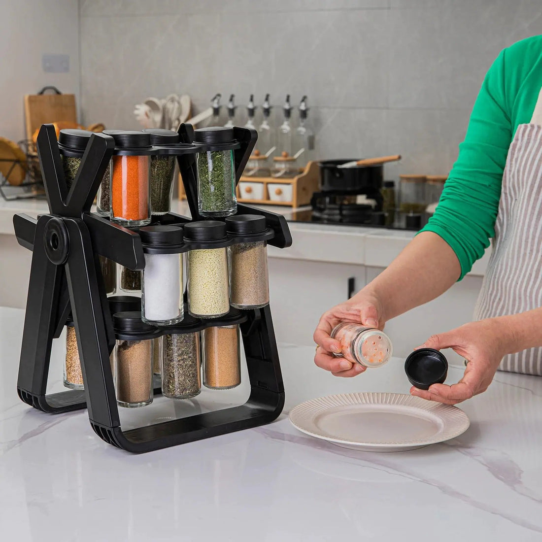Rotating Ferris Wheel Kitchen Storage Seasoning Rack - KitchenCraftedGoods