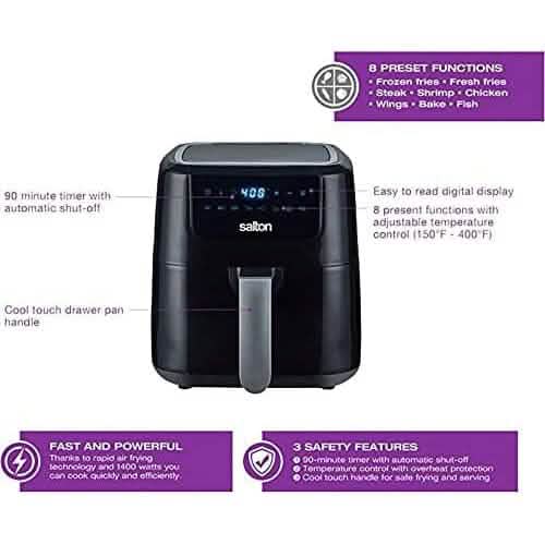 Salton Digital Air Fryer XL 5L - KitchenCraftedGoods