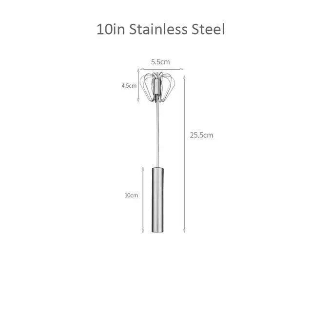Semi - Automatic Stainless Steel Egg Beater Manual Whisk - KitchenCraftedGoods