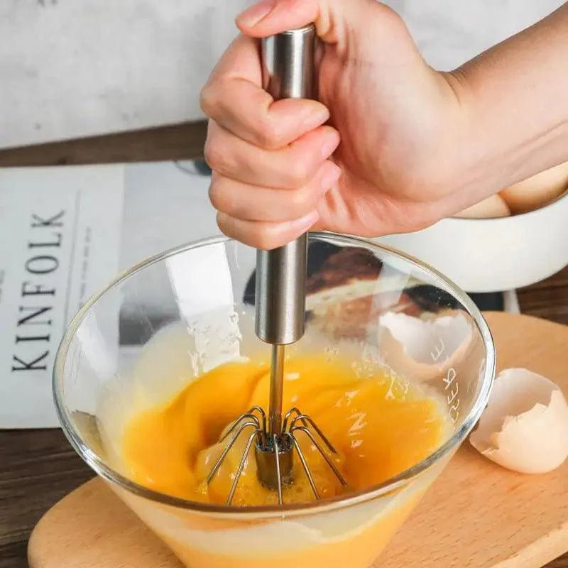 Semi - Automatic Stainless Steel Egg Beater Manual Whisk - KitchenCraftedGoods