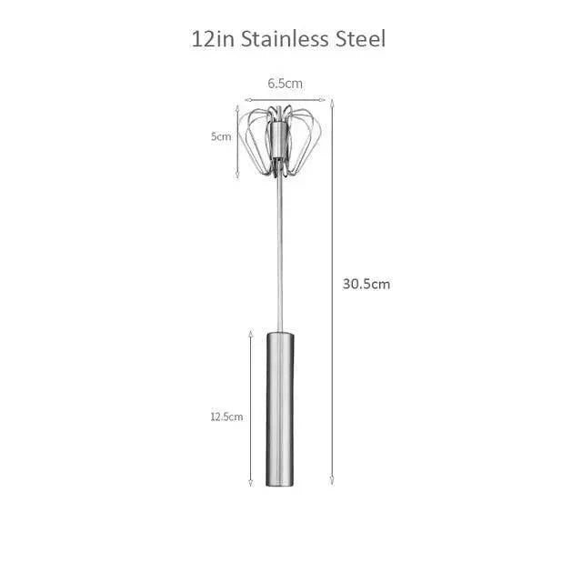 Semi - Automatic Stainless Steel Egg Beater Manual Whisk - KitchenCraftedGoods