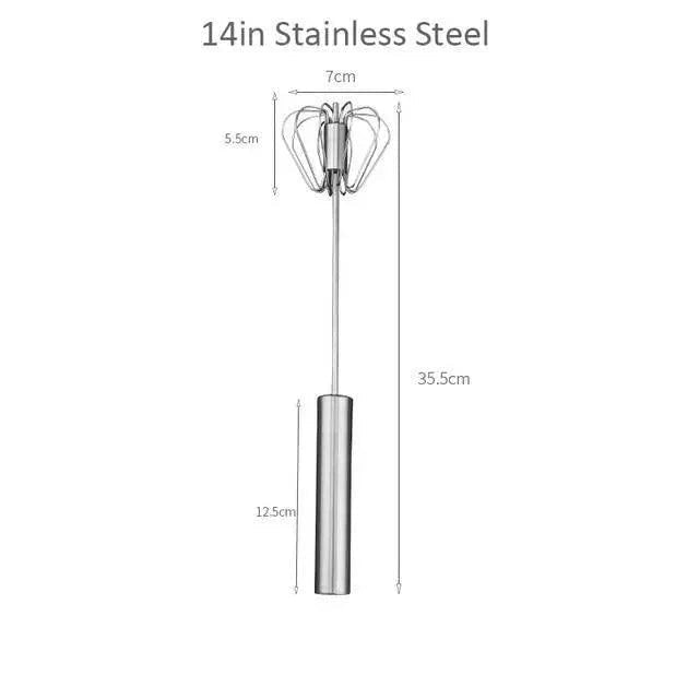 Semi - Automatic Stainless Steel Egg Beater Manual Whisk - KitchenCraftedGoods