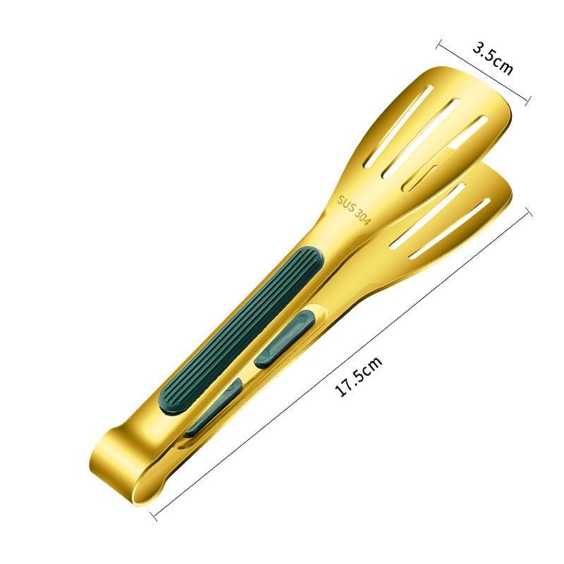 Multifunctional Stainless Steel Kitchen Tongs & Spatula