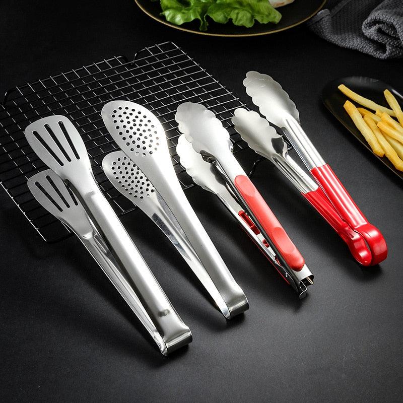 Stainless Steel Heat - Resistant Kitchen BBQ Food Tongs - KitchenCraftedGoods