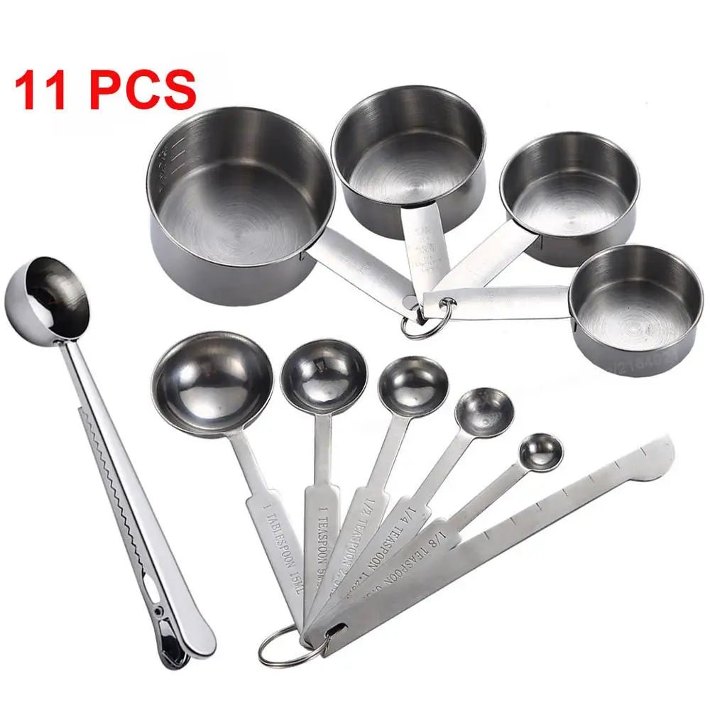 Stainless Steel Measuring Cups and Spoons Set – Premium Stackable Kitchen Measuring Set for Baking & Cooking, Durable & Easy to Store - KitchenCraftedGoods