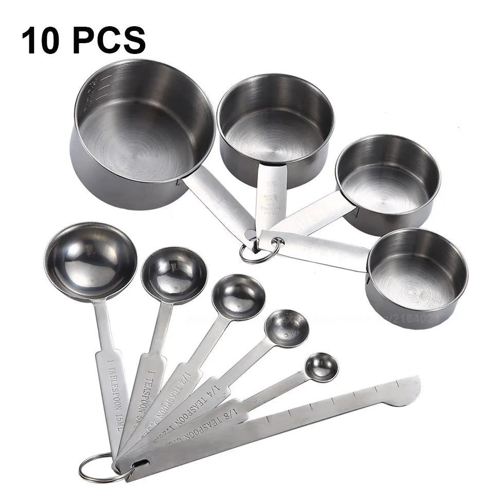 Stainless Steel Measuring Cups and Spoons Set – Premium Stackable Kitchen Measuring Set for Baking & Cooking, Durable & Easy to Store - KitchenCraftedGoods
