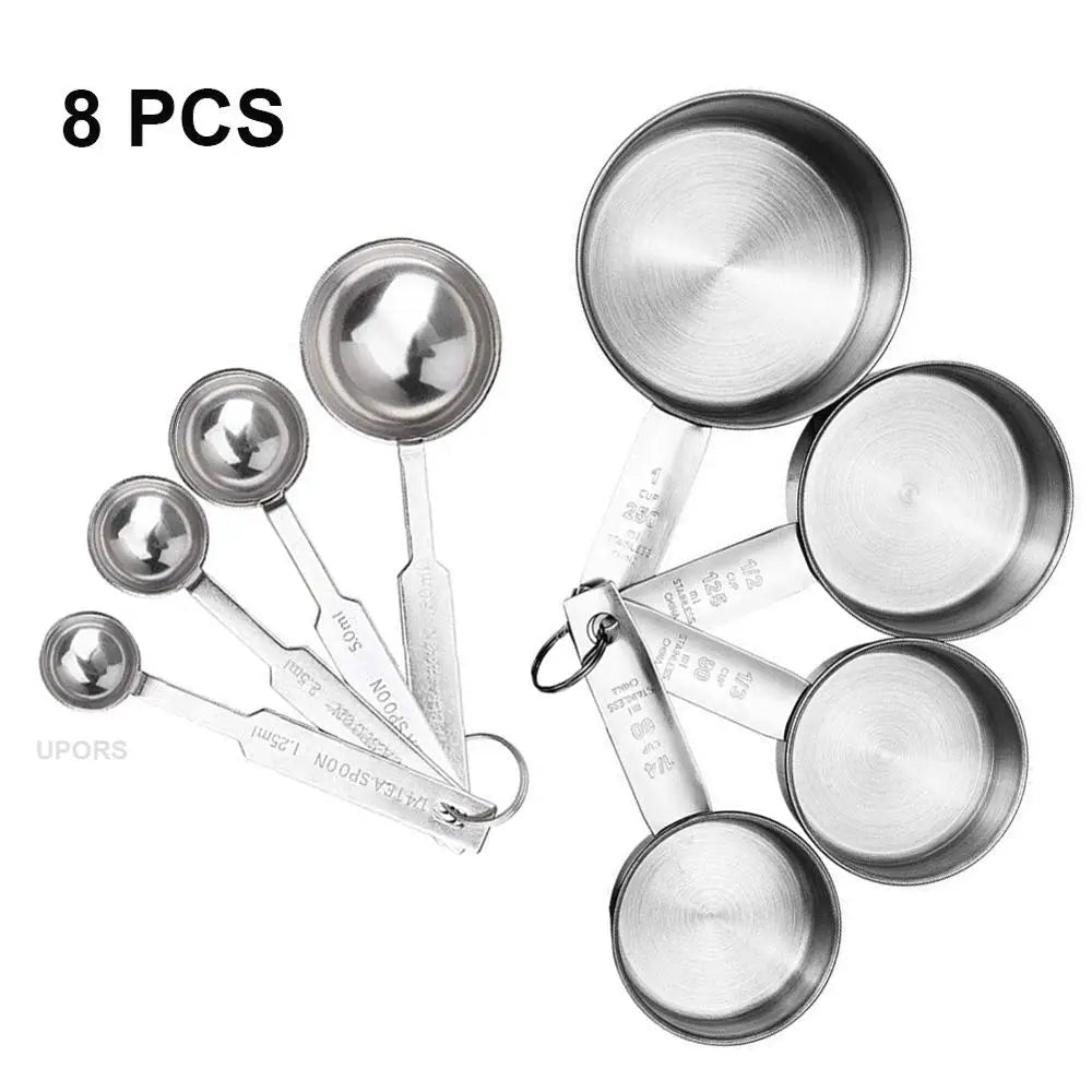 Stainless Steel Measuring Cups and Spoons Set – Premium Stackable Kitchen Measuring Set for Baking & Cooking, Durable & Easy to Store - KitchenCraftedGoods
